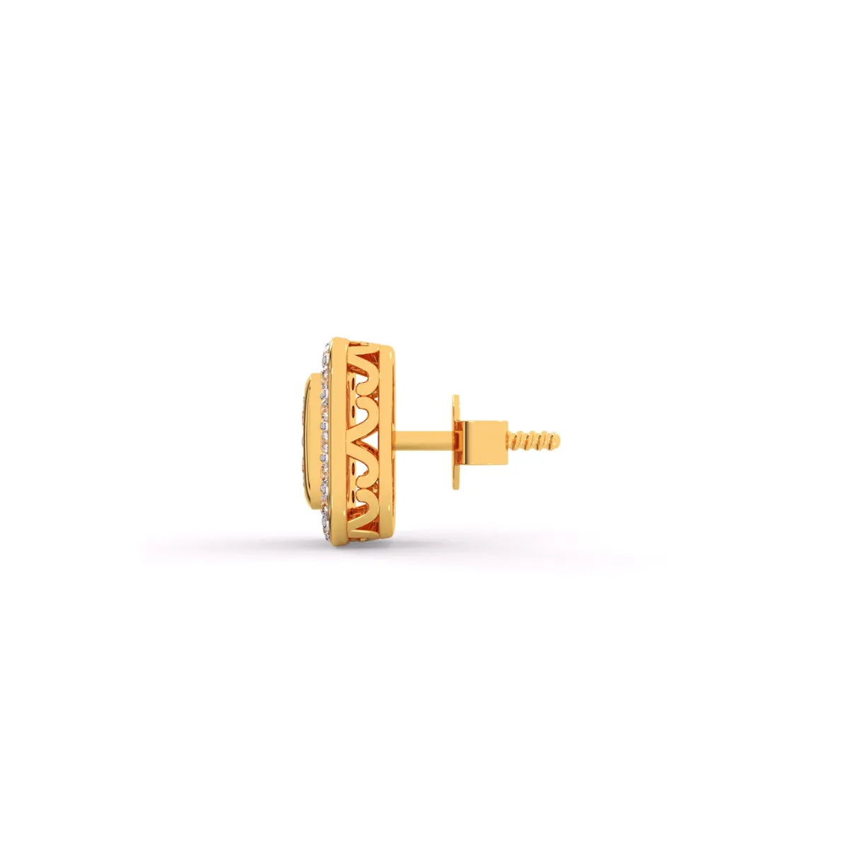 Classic Square Shaped Round Diamond Earrings
