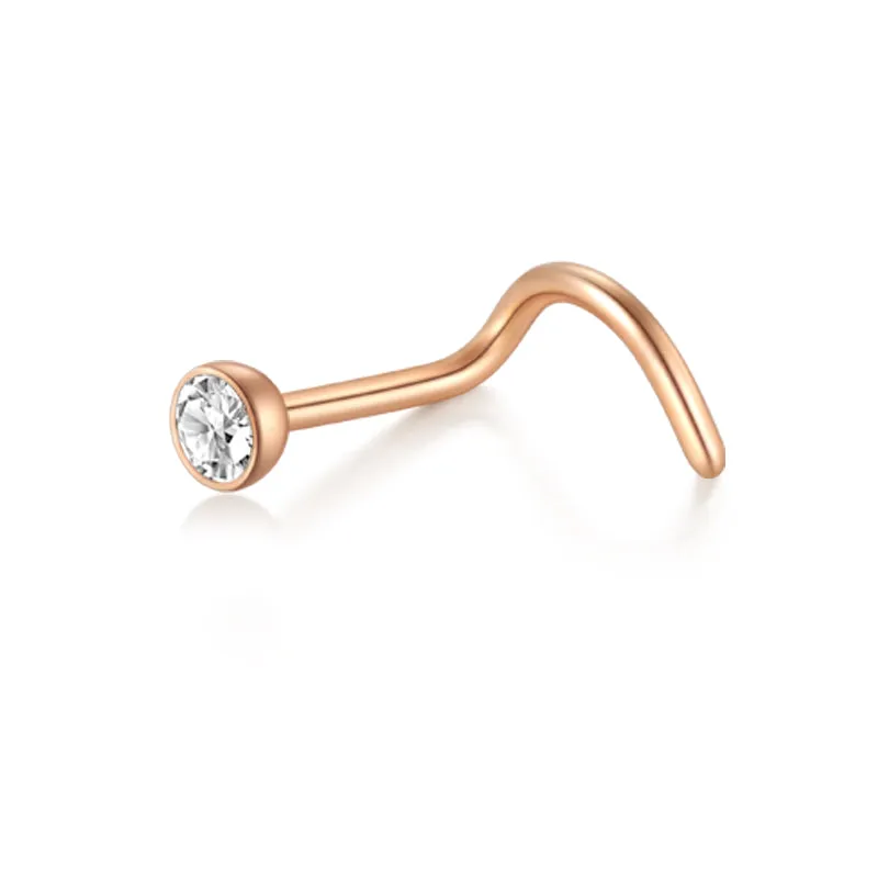 Colorful Bar Nose Screw Rings 18g 20g 22g Nose Piercing Jewelry