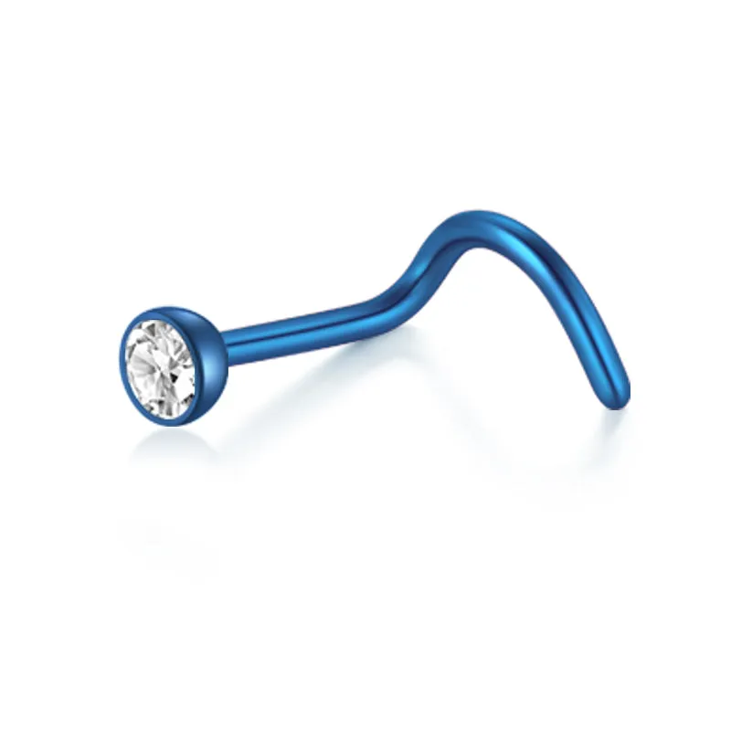 Colorful Bar Nose Screw Rings 18g 20g 22g Nose Piercing Jewelry