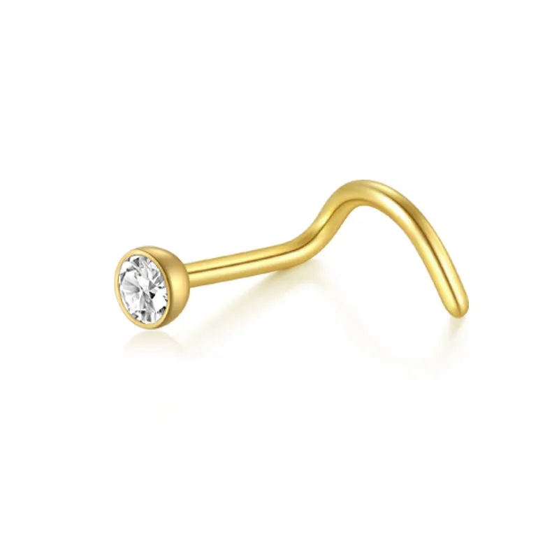Colorful Bar Nose Screw Rings 18g 20g 22g Nose Piercing Jewelry