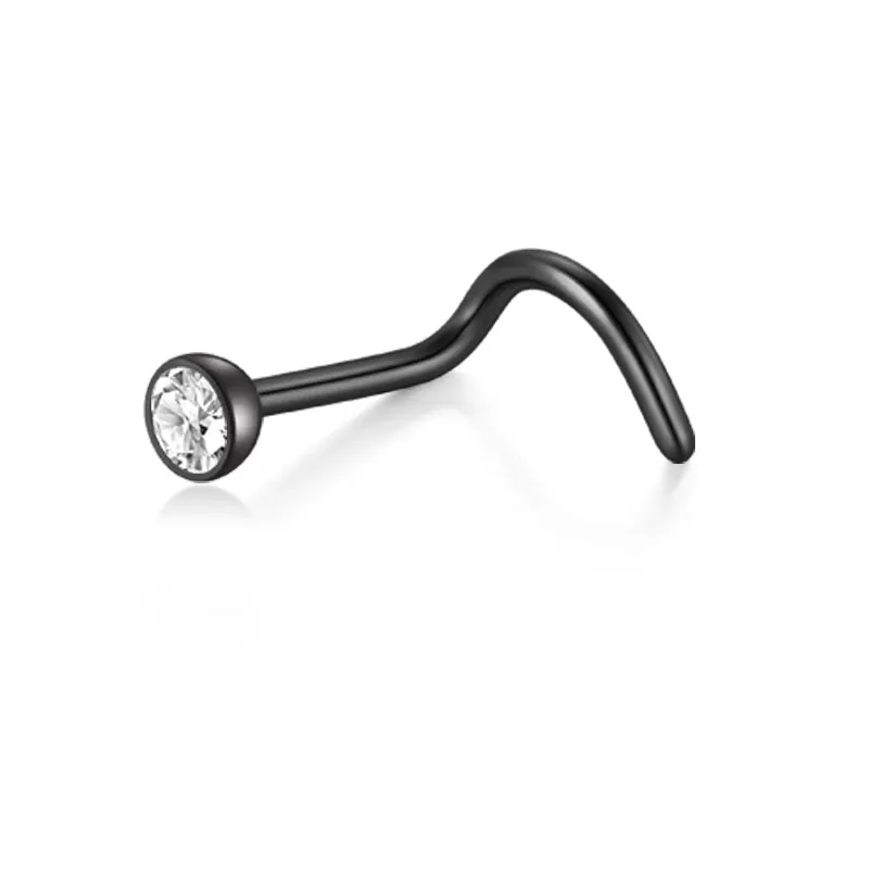 Colorful Bar Nose Screw Rings 18g 20g 22g Nose Piercing Jewelry