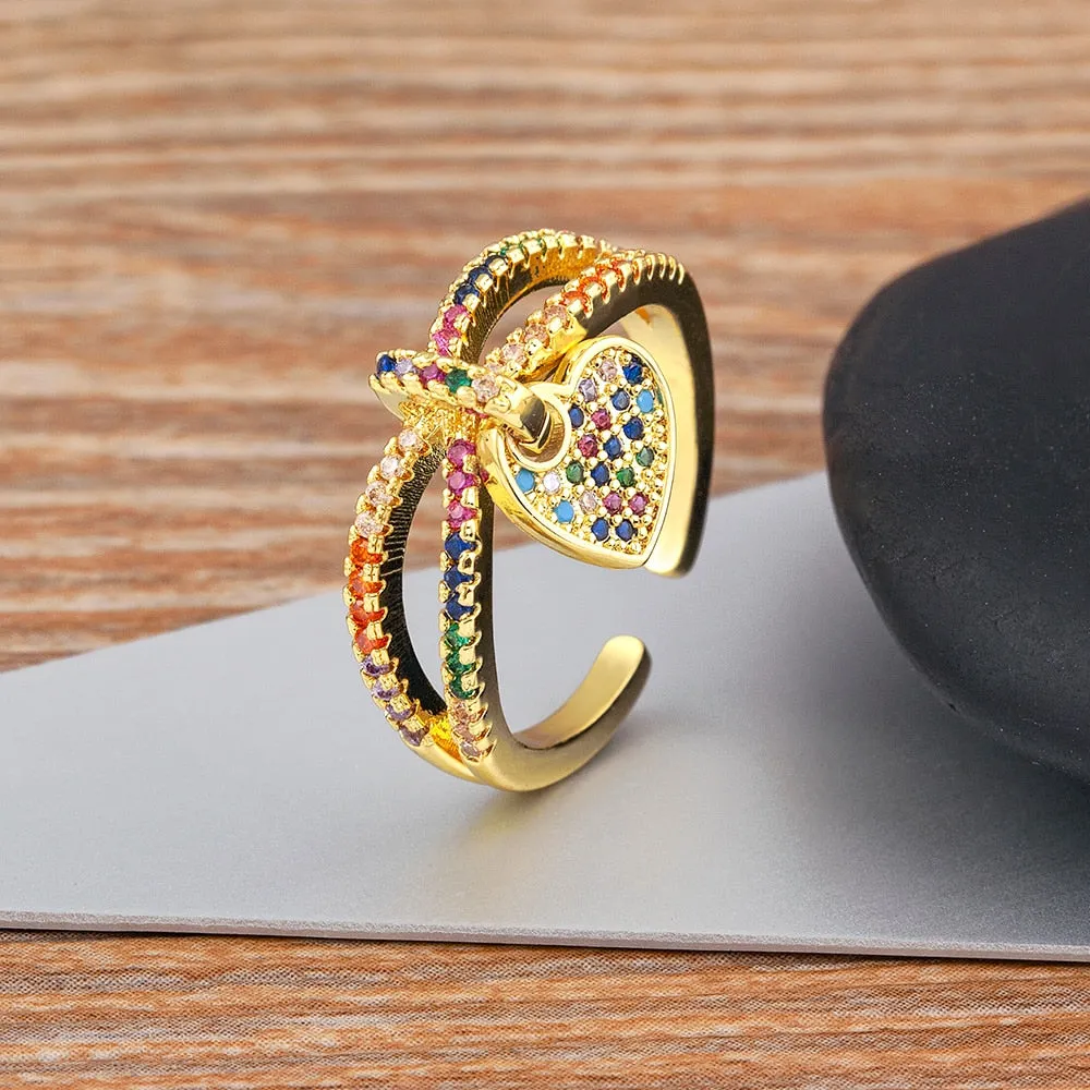 Colorful Cross Ring for Women Korean