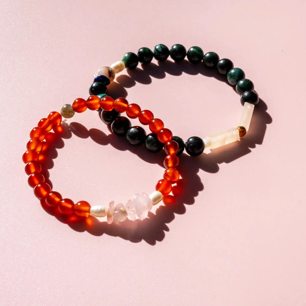 Couples Bracelet | Carnelian   Emerald
