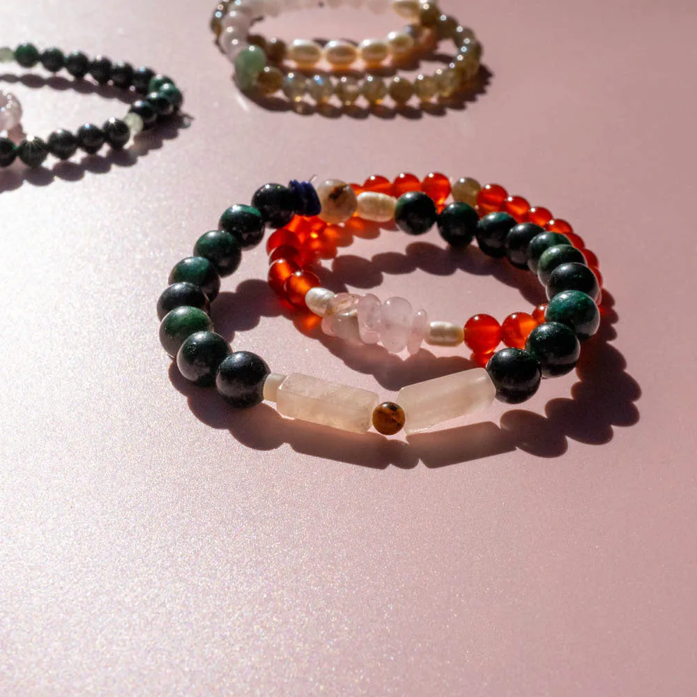 Couples Bracelet | Carnelian   Emerald