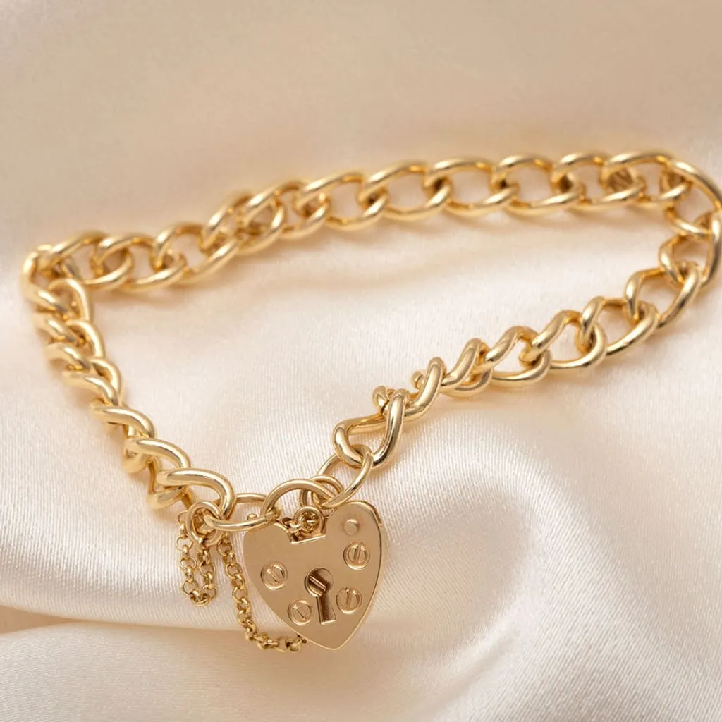 Crew Solid Heart Charm Bracelet | 9ct Gold