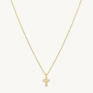 Cross Sapphire Chain Necklace