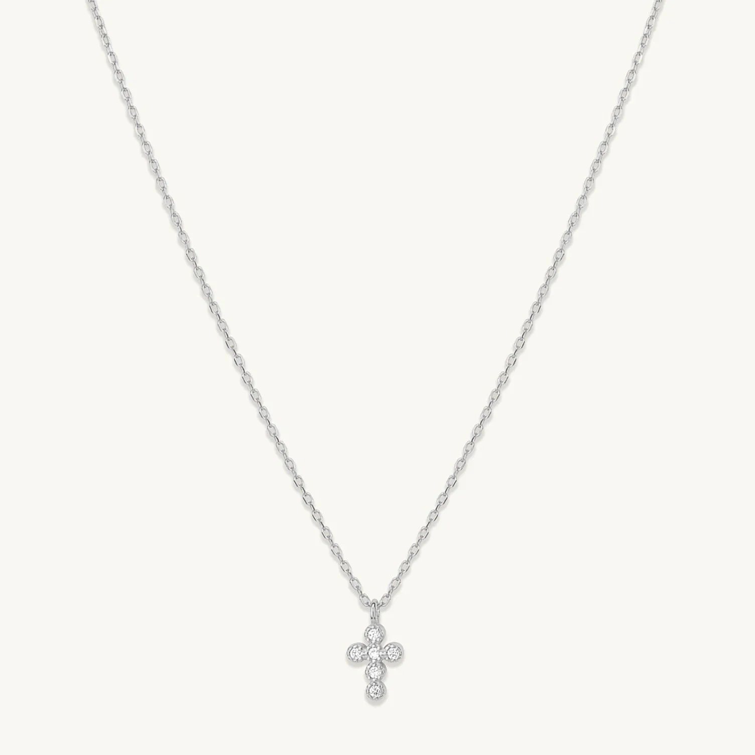 Cross Sapphire Chain Necklace