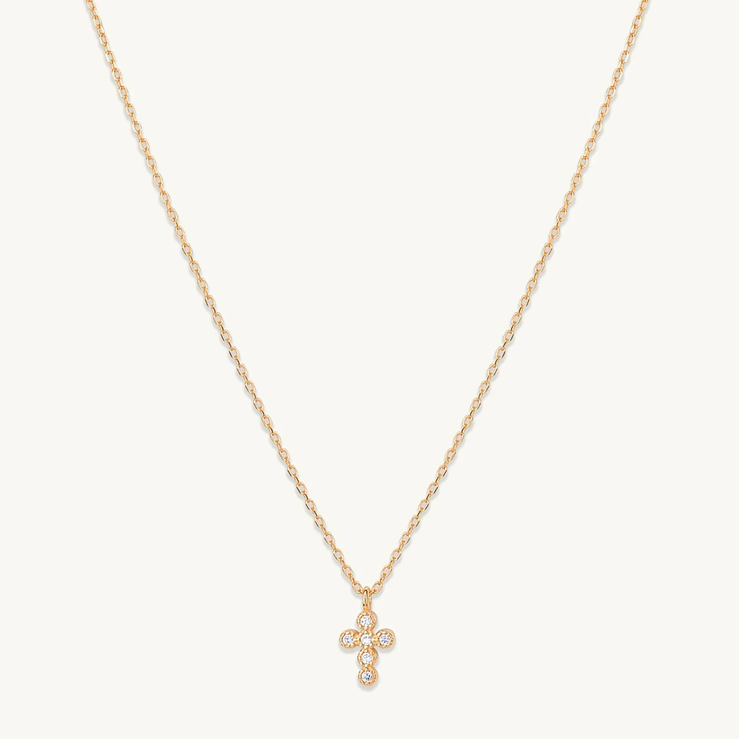Cross Sapphire Chain Necklace