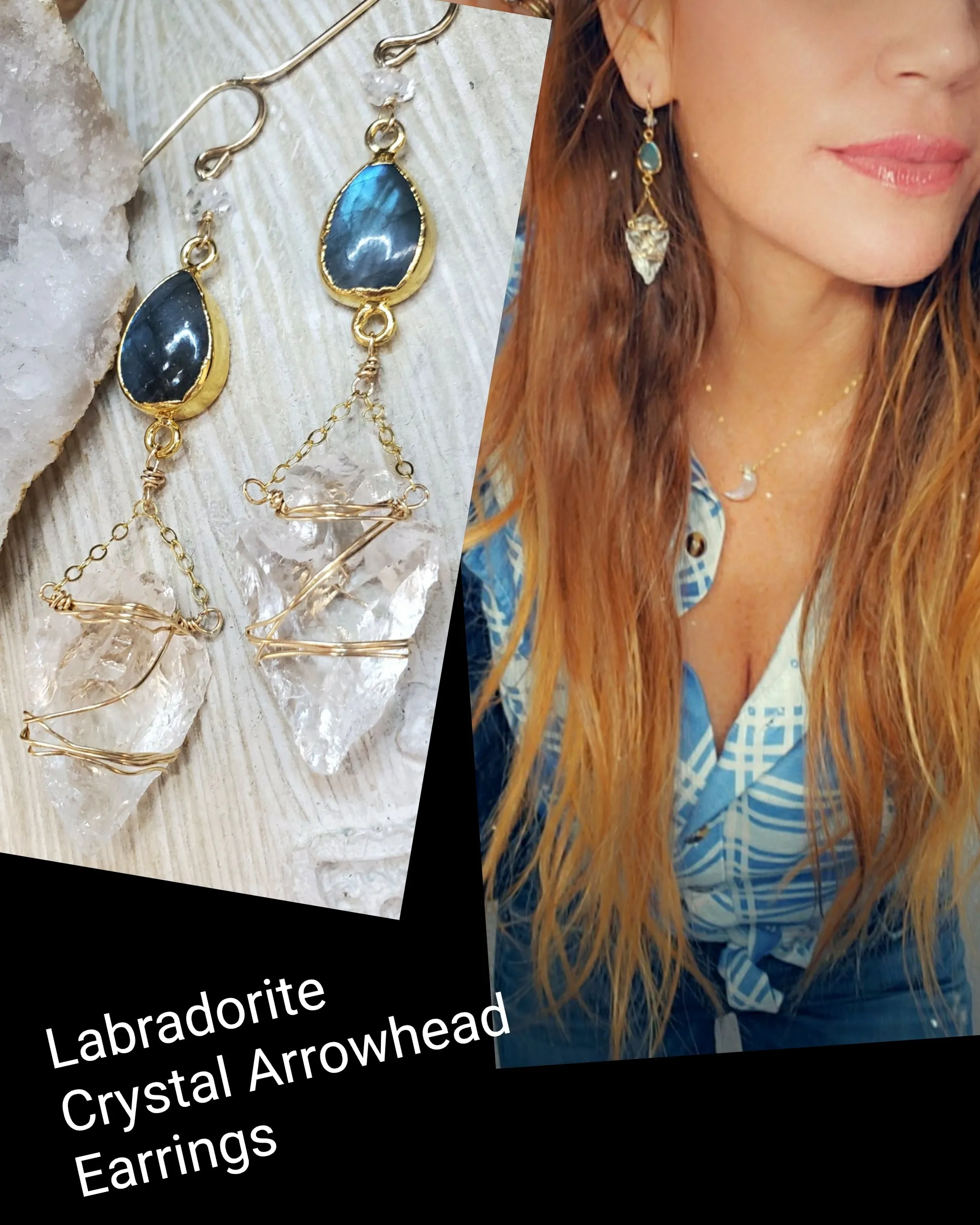 Crystal Arrowhead Earrings