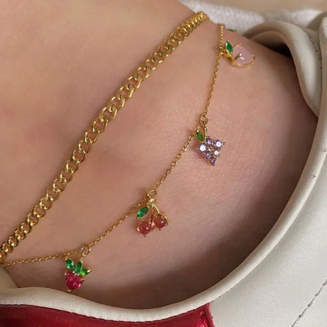 Crystal Fruit Butterfly Star Anklets Bracelet Simple Anklets