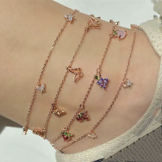 Crystal Fruit Butterfly Star Anklets Bracelet Simple Anklets