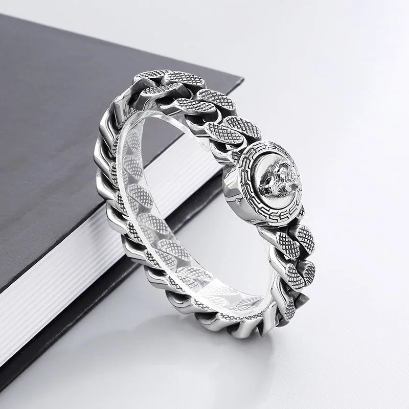 Cuba stainless steel wolf bracelet for men wolf style bracelet D4-B