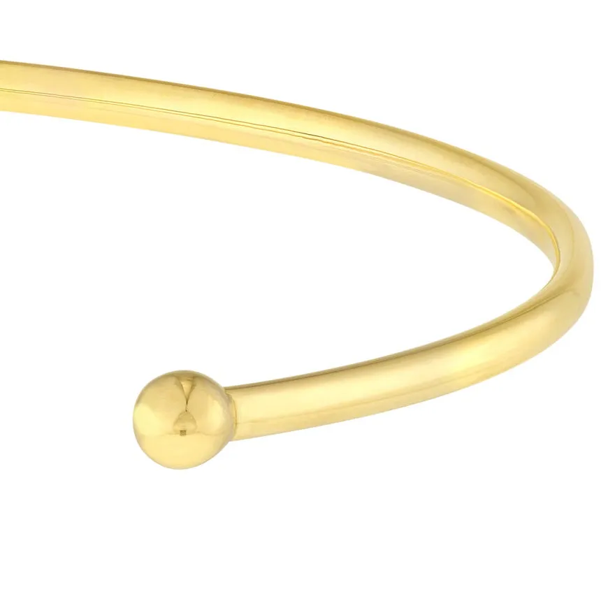Cuff Bracelet With Ball Ends