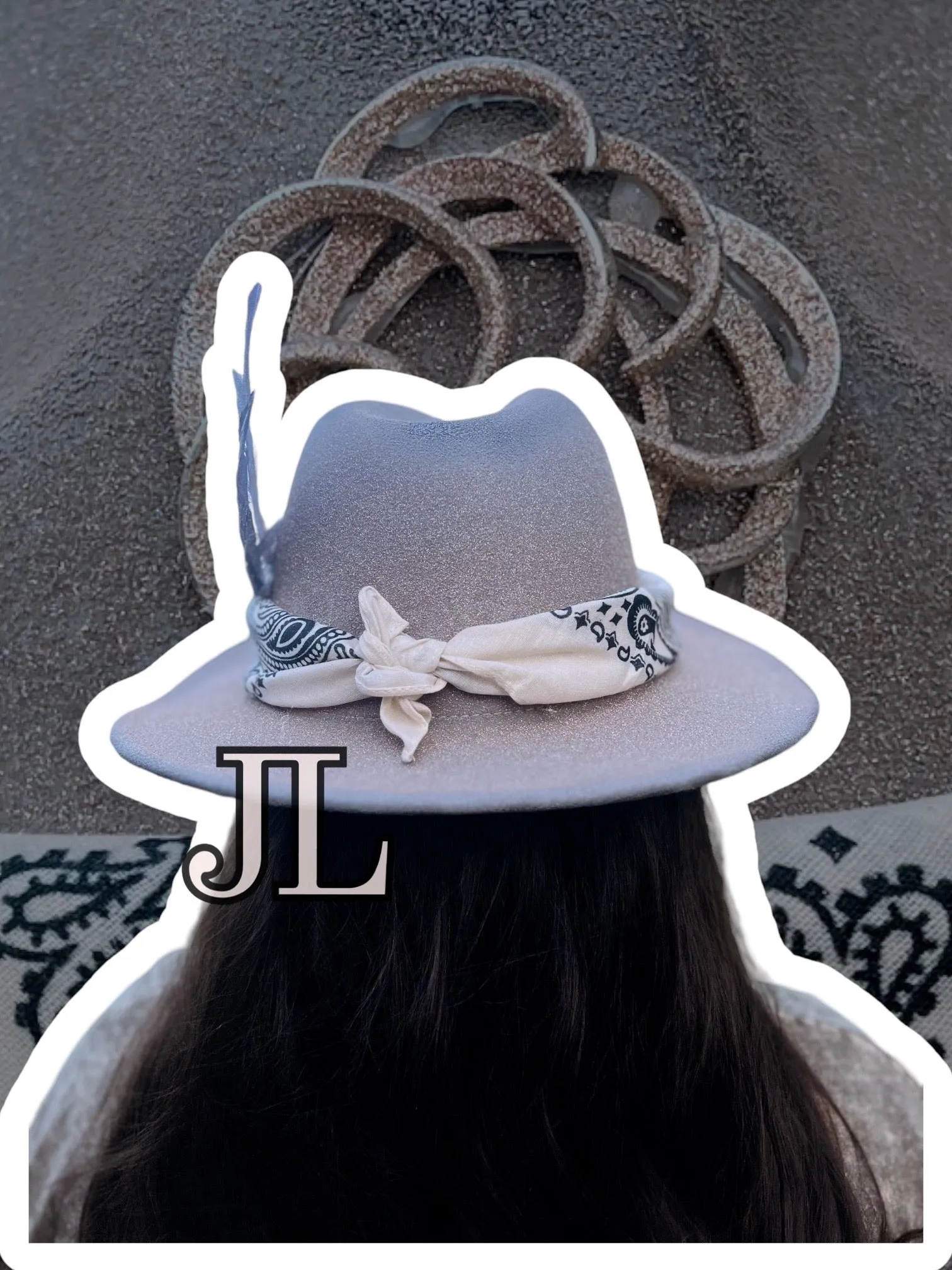 Custom Gray Glitter Rancher Hat