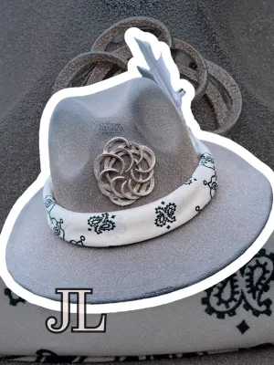 Custom Gray Glitter Rancher Hat