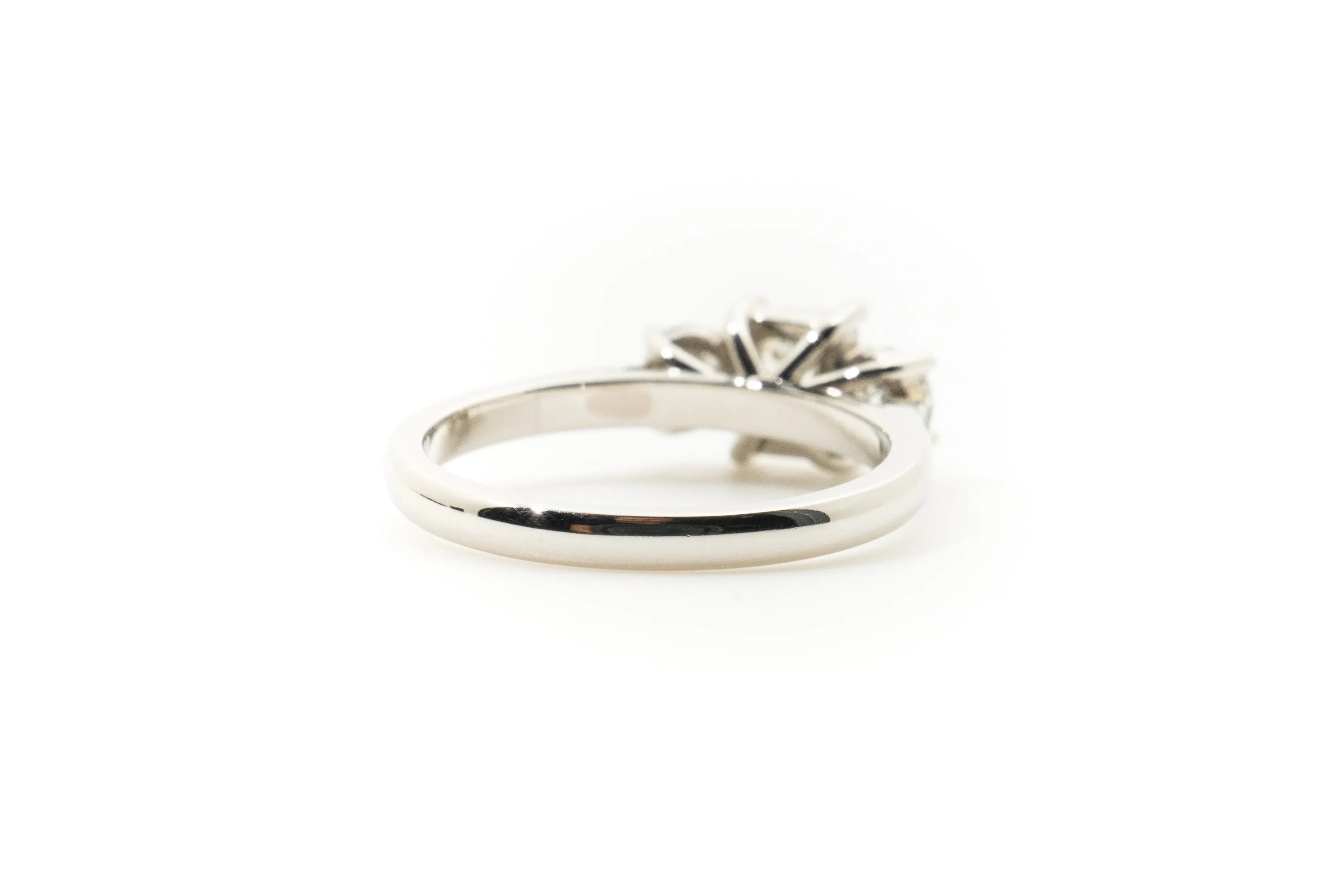 Custom Three Diamond Platinum Ring
