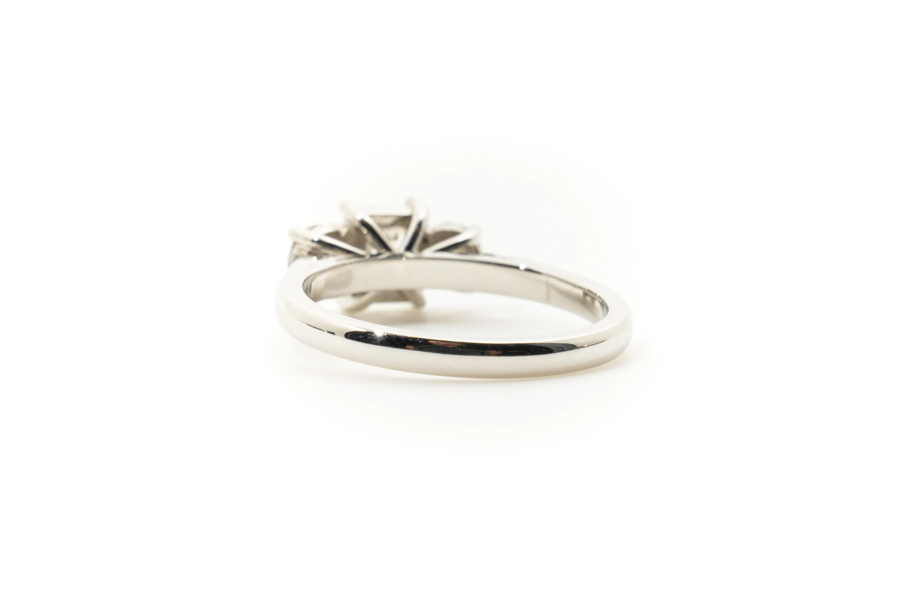 Custom Three Diamond Platinum Ring
