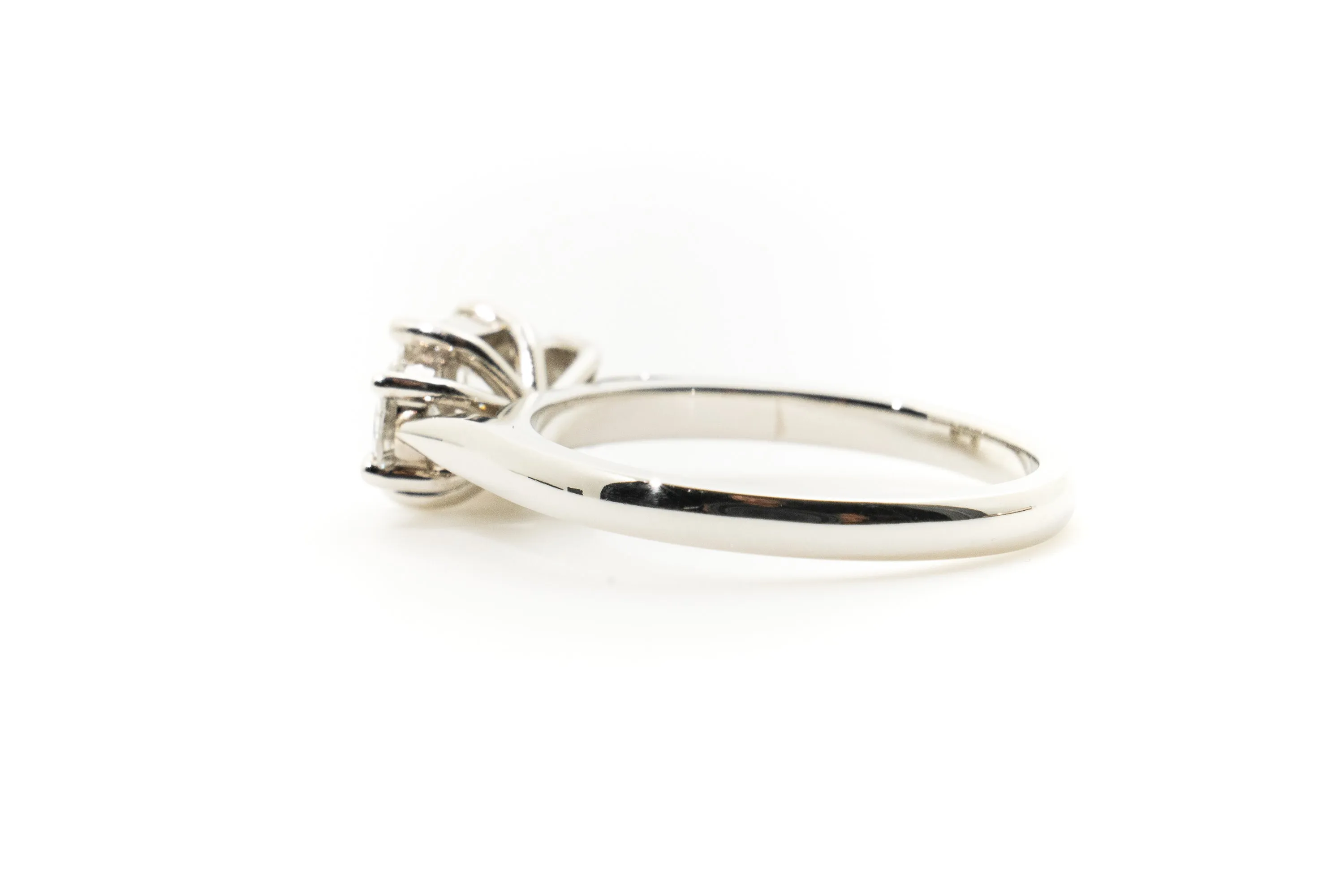Custom Three Diamond Platinum Ring