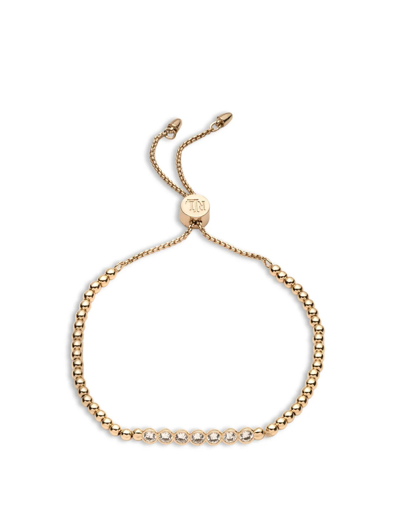 CZ Bead Slider Bracelet