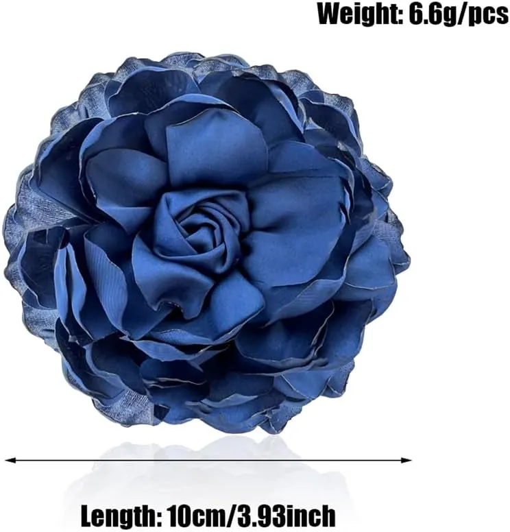 Dainty Fabric Flower Brooches Large Silk Lapel Pin Elegant Camellia Flower Brooch Pins for Women Classic Formal Occasions Clothing Accessories