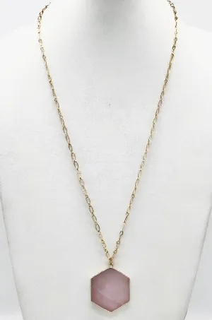 DAME PINK QUARTZ PENDANT NECKLACE