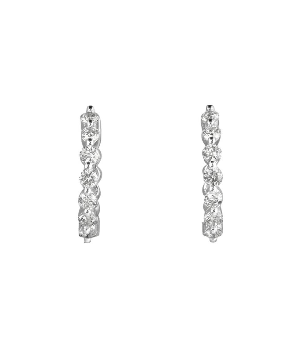 Diamond Hoop Earrings, Small
