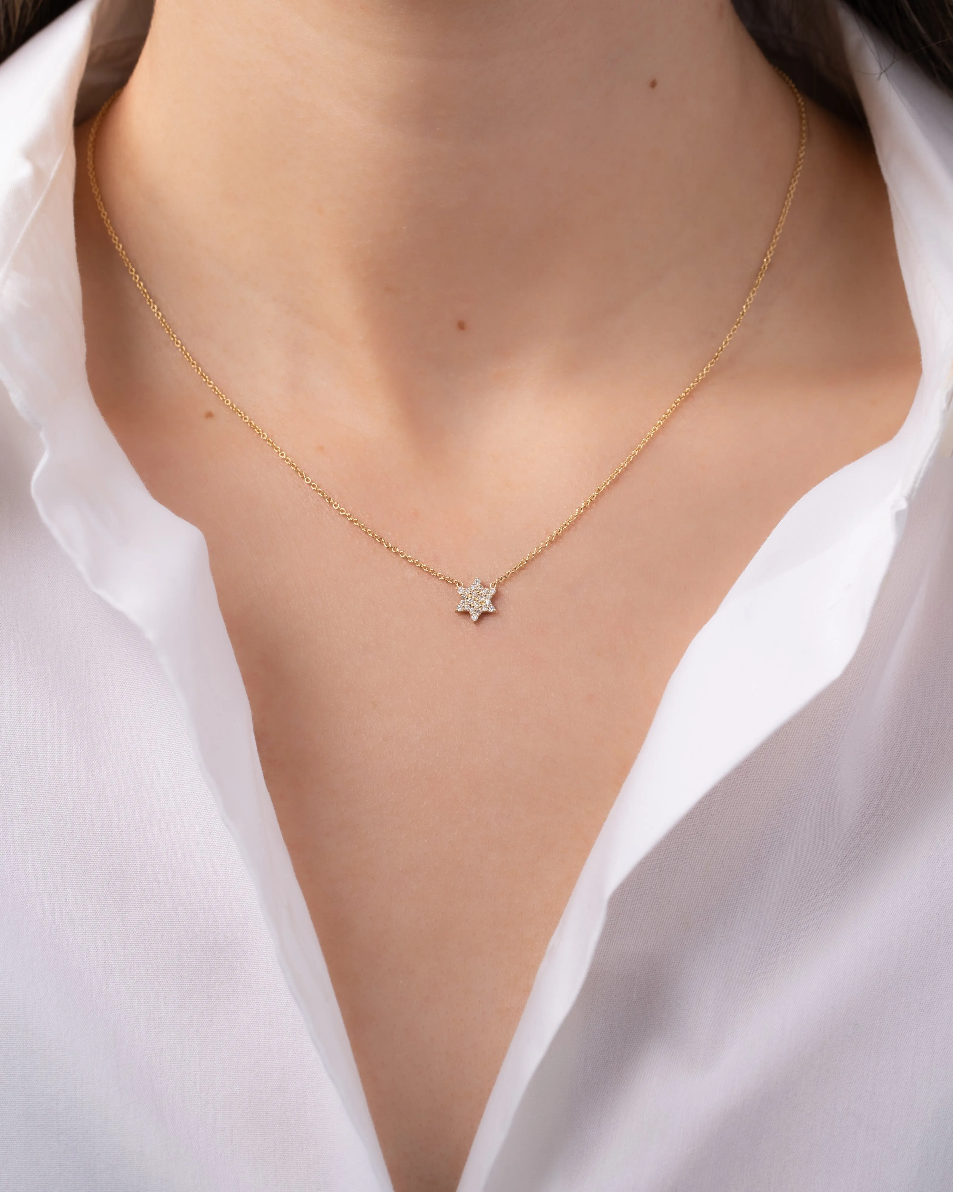 Diamond Star of David Necklace