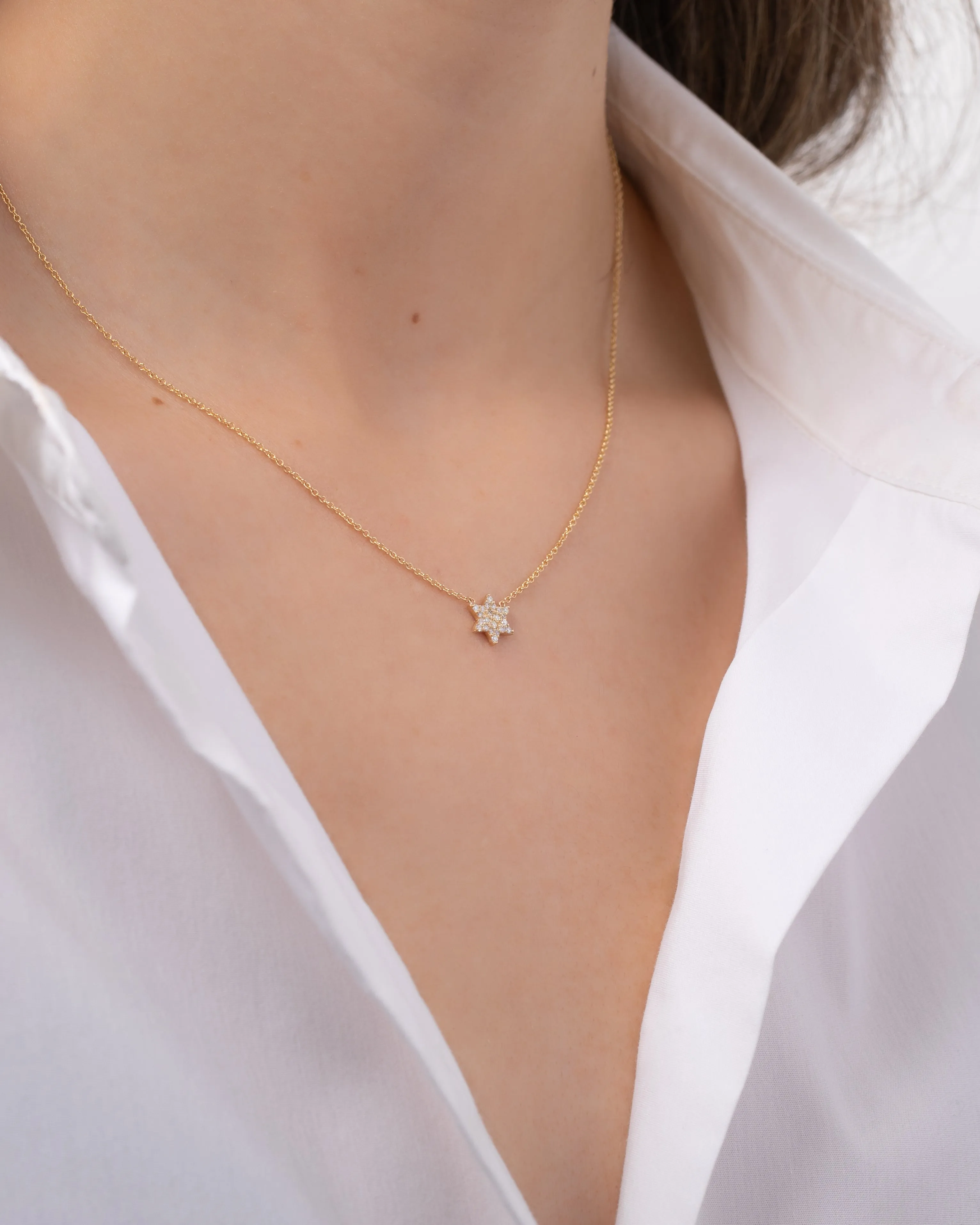 Diamond Star of David Necklace