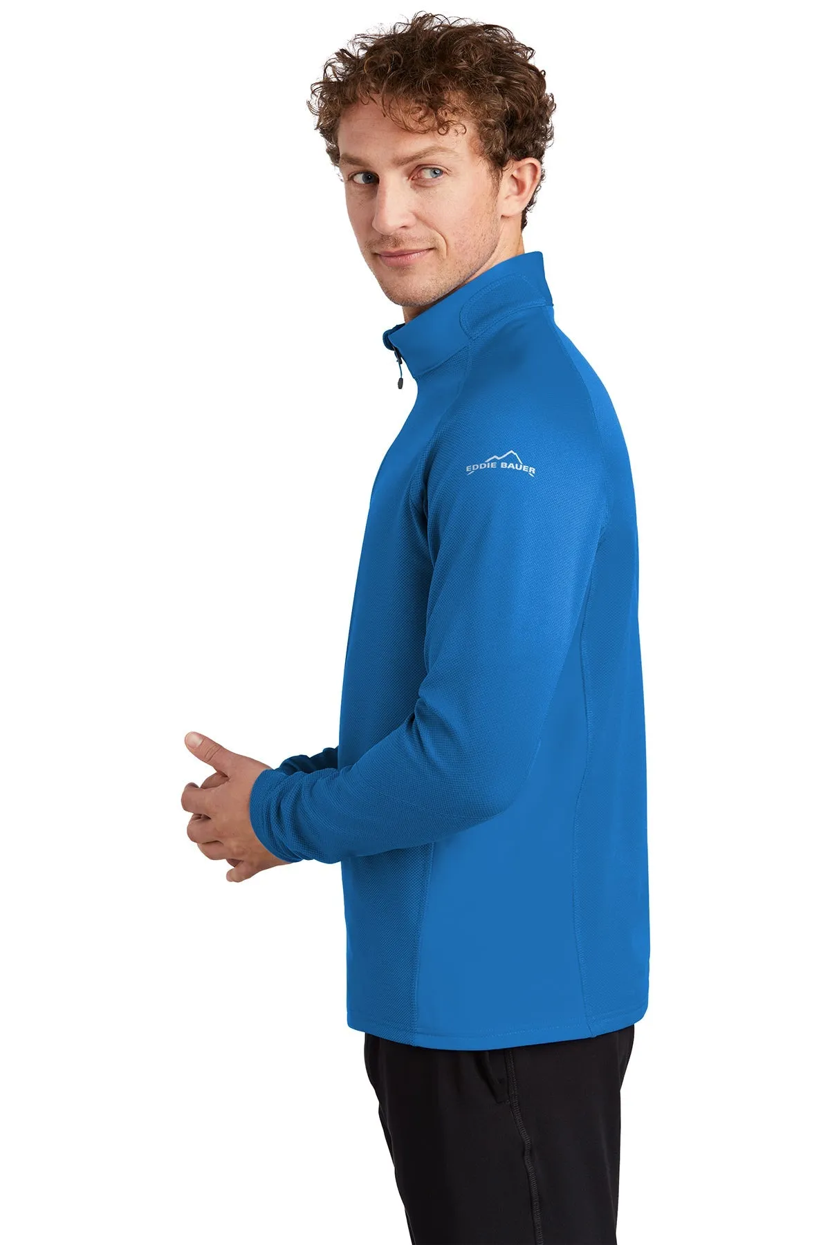 Eddie Bauer Branded Half-Zip Performance Fleece, Ascent Blue