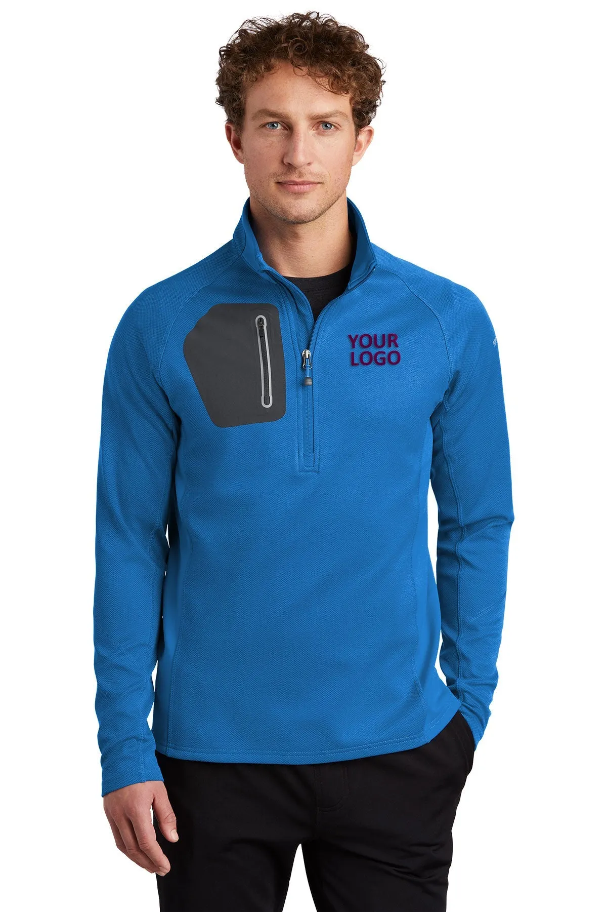 Eddie Bauer Branded Half-Zip Performance Fleece, Ascent Blue
