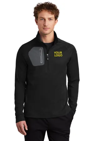Eddie Bauer Branded Half-Zip Performance Fleece, Black