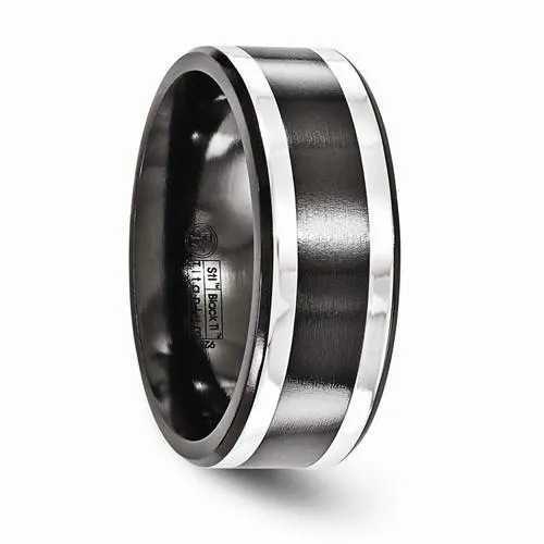 Edward Mirell Titanium Black Ti & Sterling Silver Inlay - 9mm