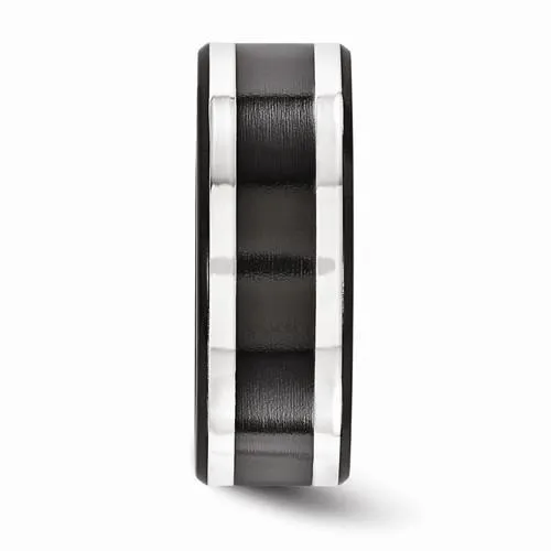 Edward Mirell Titanium Black Ti & Sterling Silver Inlay - 9mm