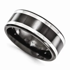 Edward Mirell Titanium Black Ti & Sterling Silver Inlay - 9mm