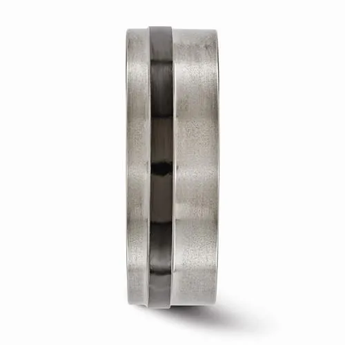 Edward Mirell Titanium Black Ti Flat Cut Edge - 8mm