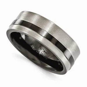 Edward Mirell Titanium Black Ti Flat Cut Edge - 8mm