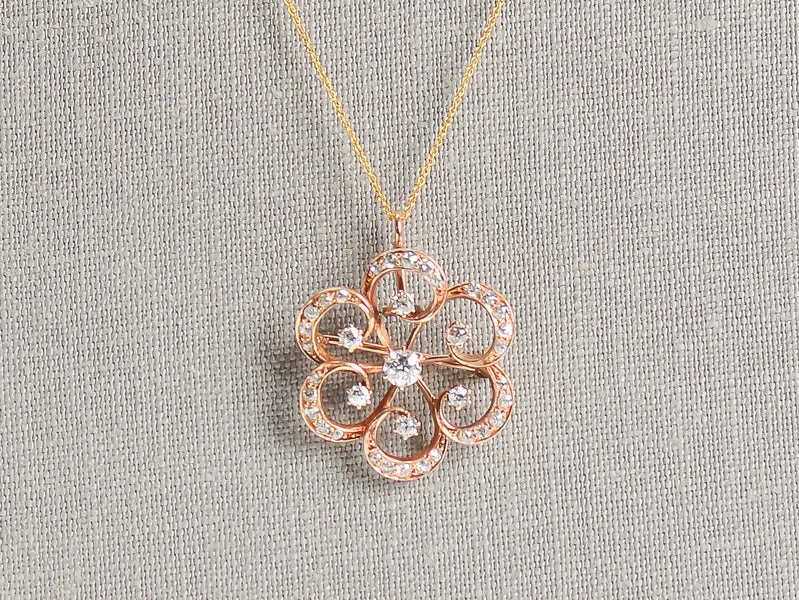 Edwardian Diamond Flower Pendant