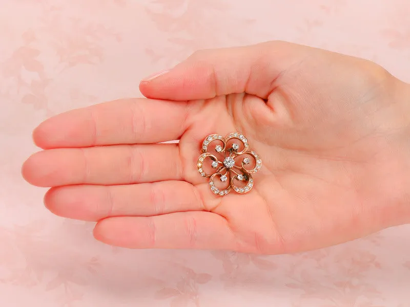 Edwardian Diamond Flower Pendant