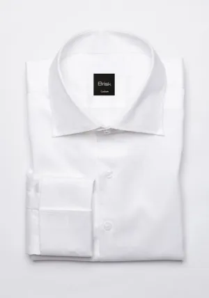 Egyptian White Twill Classic High Collar - French Cuffs