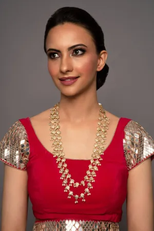 Eiana Jadau Pearl Double Layer Long Necklace