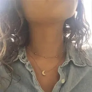 Elegant and Simple Multi-Layer Necklaces in Silver and Gold for Women and Girls