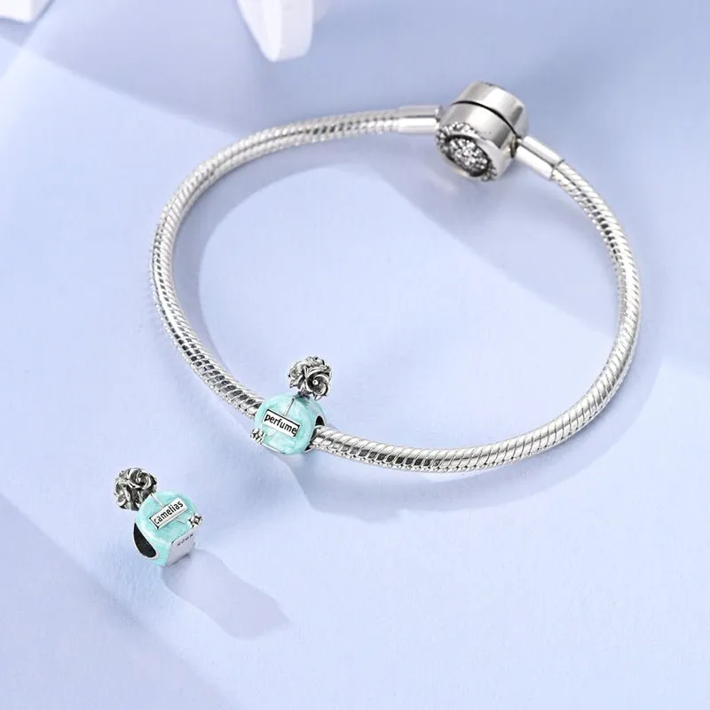 Elegant Blue Perfume Bottle Charm