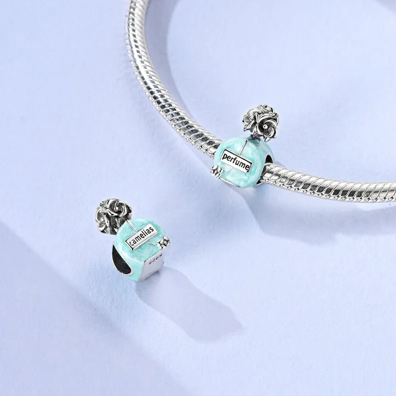 Elegant Blue Perfume Bottle Charm