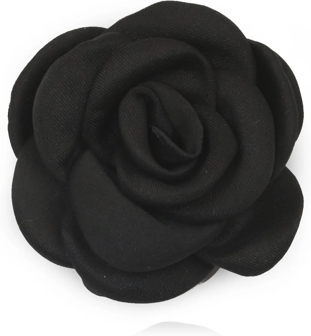 Elegant Satin Fabric Rose Flower Brooches Pins for Women Dainty Silk Camellia Flower Brooches Lapel Pins Colorful Flower Brooches Pin for Women Wedding Party Prom Dress Jewerly 2024