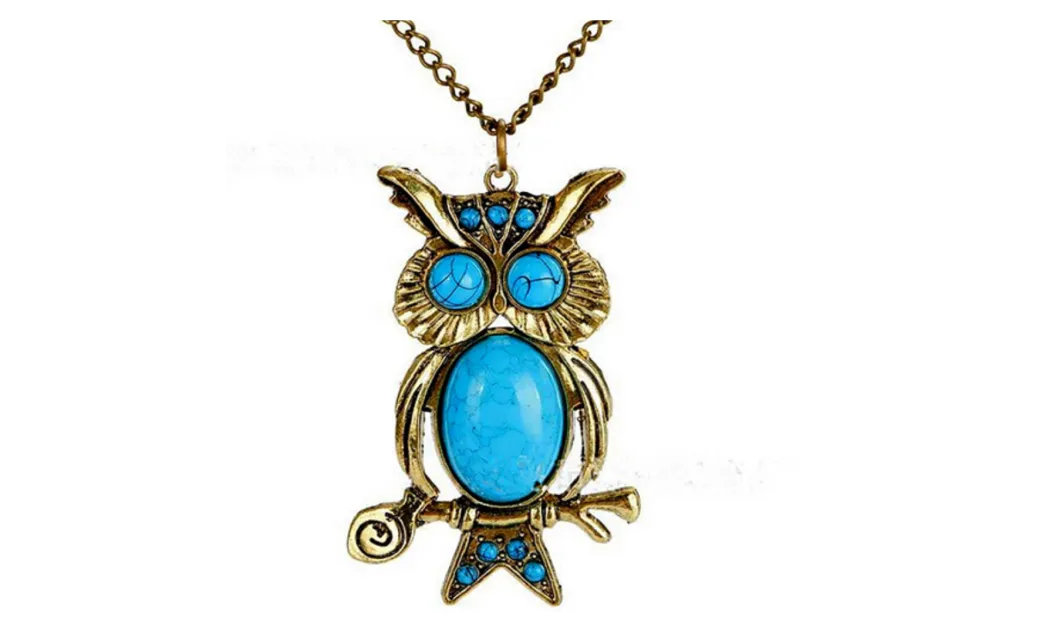 Elegant Women Charm Fashion Turquoise Cute Owl Pendant Necklace