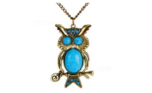 Elegant Women Charm Fashion Turquoise Cute Owl Pendant Necklace