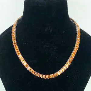 Elegant Yellow Citrine Sterling Silver Necklace