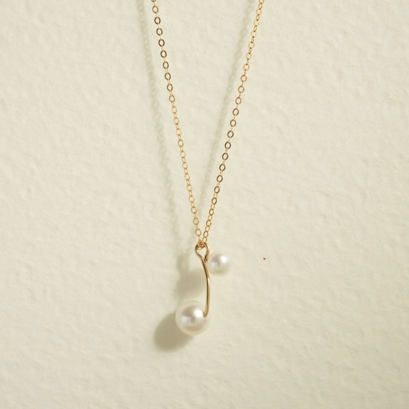 Embellished Series Double Bead Pearl Pendant Necklace