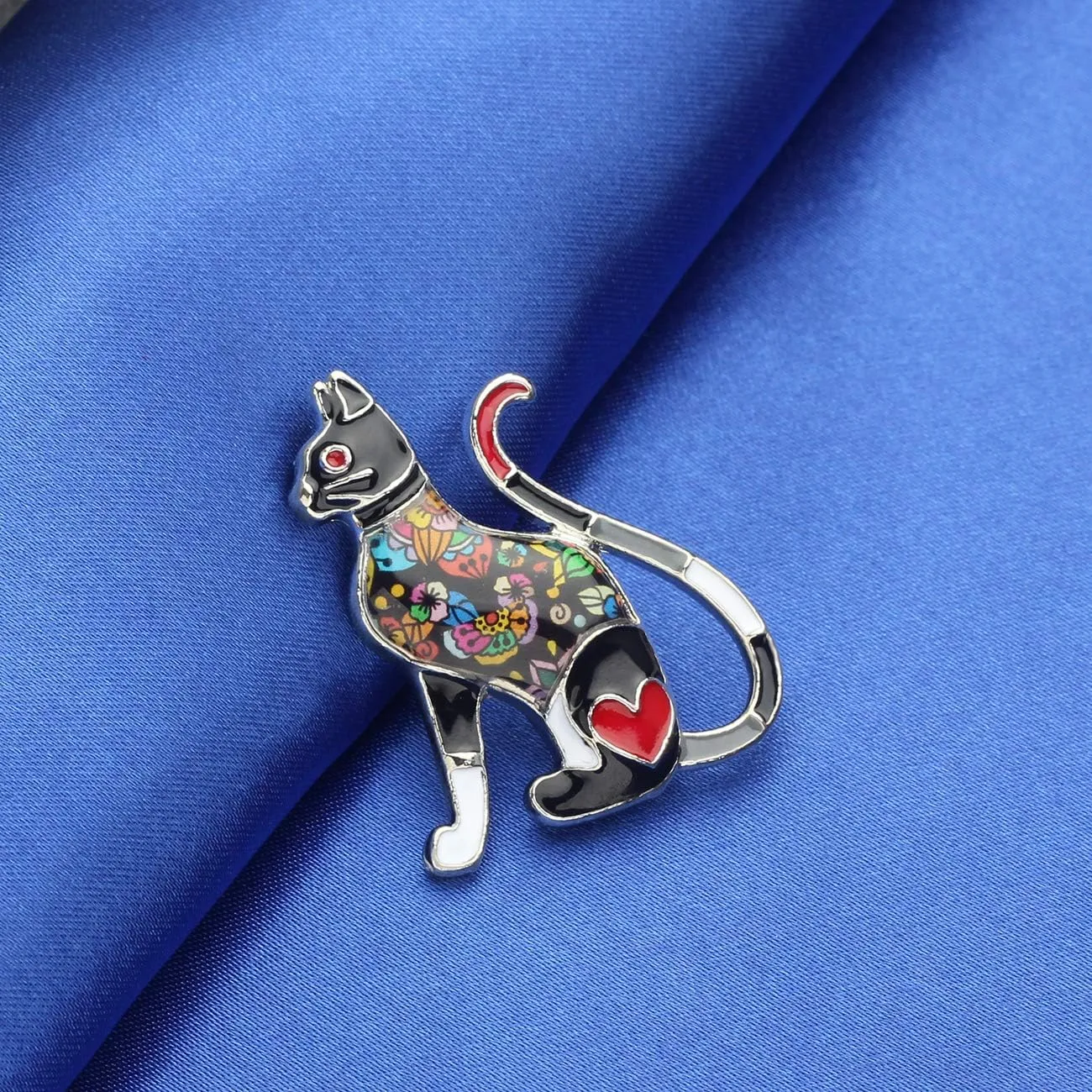 Enamel Zinc Alloy Cute Kitten Cat Brooches Pins Pets Jewelry for Women Kids Girls Party Gifts Charms Ornament