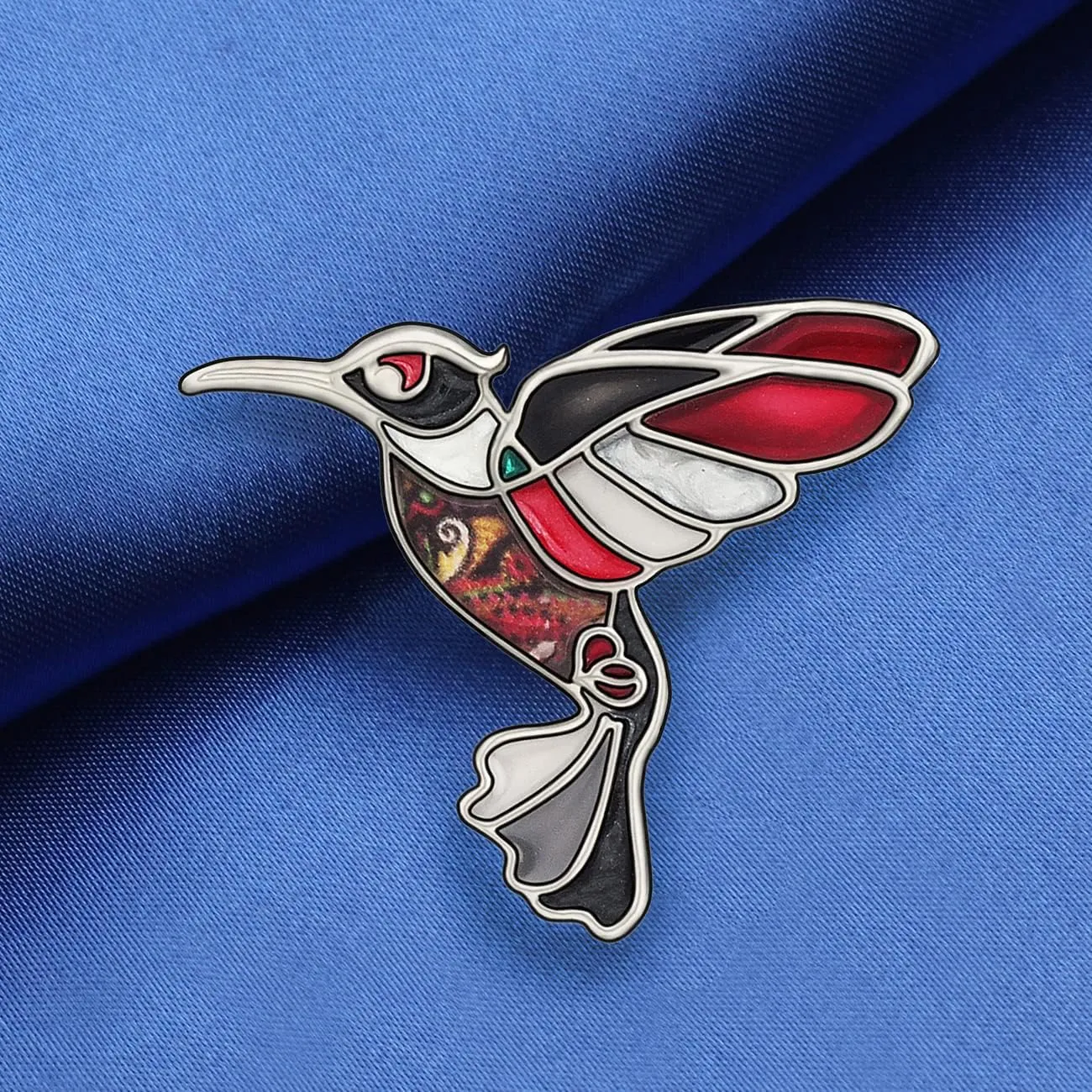 Enamel Zinc Alloy Fashion Hummingbird Brooches Pins Birds Rhinestone Jewelry for Women Teens Girls Charms Party Gifts